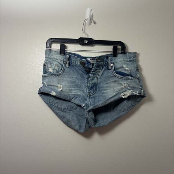 One Teaspoon Bandits Distressed Denim Shorts